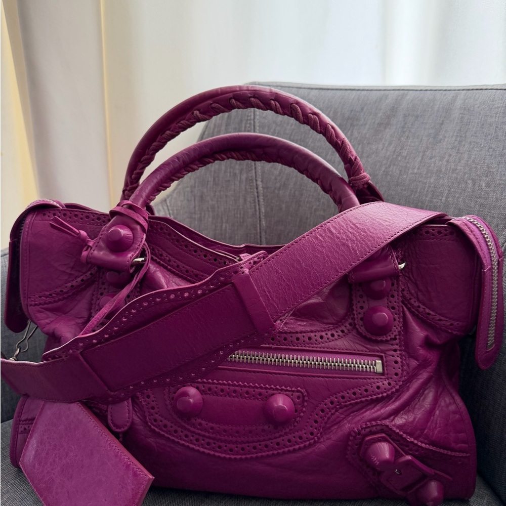 Balenciaga city Fuchsia Pink Leather Satchel - Picture 3 of 11